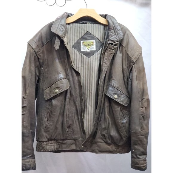 Leather Bomber Jacket Phase 2Vintage MENS LARGE